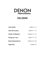 Denon Professional DN-205W Guide D'utilisation