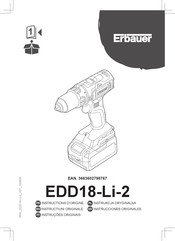 Erbauer EDD18-Li-2 Instructions D'origine