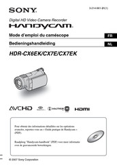 Sony Handycam HDR-CX7EK Mode D'emploi