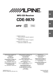 Alpine CDE-9870 Mode D'emploi