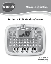 VTech Tablette P'tit Genius Ourson Manuel D'utilisation
