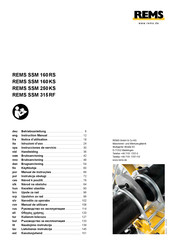 REMS SSM 160 RS Notice D'utilisation