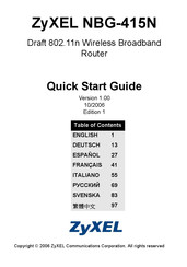 Zyxel NBG-415N Guide Rapide