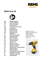 REMS Helix VE Notice D'utilisation
