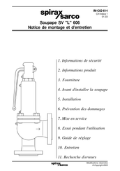 Spirax Sarco SVL 606 Notice De Montage Et D'entretien