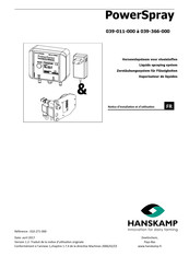 Hanskamp PowerSpray Notice D'installation Et D'utilisation