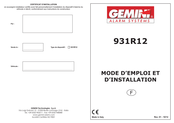 Gemini 931R12 Mode D'emploi Et D'installation