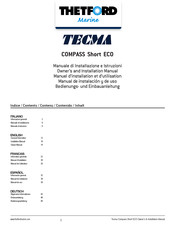 Thetford Marine TECMA COMPASS Short ECO Manuel D'installation Et D'utilisation