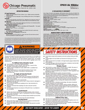 Chicago Pneumatic CP835 Guide D'utilisation