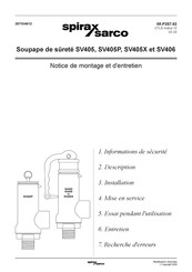 Spirax Sarco SV405P Notice De Montage Et D'entretien