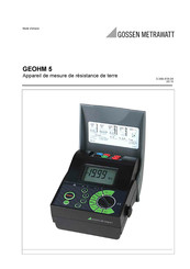 Gossen MetraWatt GEOHM 5 Mode D'emploi