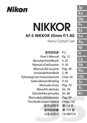 Nikon AF-S NIKKOR 85mm f/1.4G Manuel D'utilisation