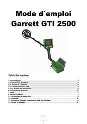 Garrett GTI 2500 Mode D'emploi