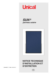 Unical SUNs Notice Technique D'installation Et D'entretien