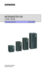 Siemens MICROMASTER 430 Instructions De Service