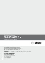 Bosch TRONIC 3000C Pro Instructions D'installation Et D'utilisation