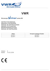 VWR VisiScope 200 Série Manuel D'utilisation