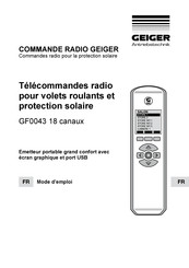 GEIGER GF0043 Mode D'emploi