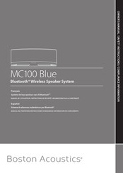 Boston Acoustics MC100 Blue Manuel De L'utilisateur