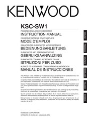 Kenwood KSC-SW1 Mode D'emploi