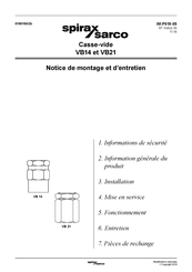Spirax Sarco VB14 Notice De Montage Et D'entretien