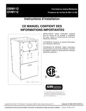 Bryant OBM112 Instructions D'installation