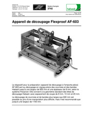 Habasit Flexproof AF-603 Mode D'emploi