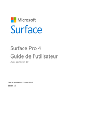 Microsoft Surface Pro 4 Guide De L'utilisateur