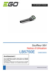 EGO LB5750E Notice D'utilisation