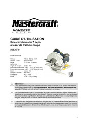 Mastercraft HAWKEYE LASER 54-8347-0 Guide D'utilisation