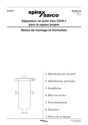 Spirax Sarco CS10-1 Notice De Montage Et D'entretien