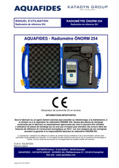 Katadyn AQUAFIDES ÖNORM 254 Manuel D'utilisation