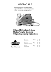 Habegger HIT-TRAC 16E Mode D'emploi D'origine