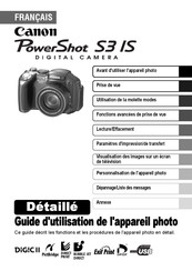 Canon PowerShot S3 IS Guide D'utilisation