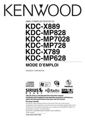 Kenwood KDC-X889 Mode D'emploi