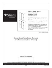 Kalia SPEC KONCEPT-II DR1795 Série Instructions D'installation - Garantie