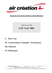 Air Creation GTE Trek 700E Manuel D'utilisation Et D'entretien