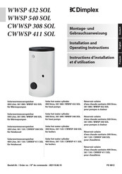 Dimplex CWWSP 411 SOL Instructions D'installation Et D'utilisation