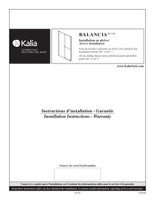 Kalia BALANCIA DR1851 Série Instructions D'installation