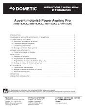 Dometic Power Awning Pro 3316519 Série Instructions D'installation Et D'utilisation