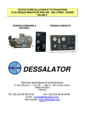 DESSALATOR D300 Notice D'installation Et D'utilisation