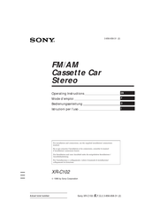 Sony XR-C102 Mode D'emploi
