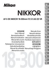 Nikon AF-S DX NIKKOR 18-300mm f/3.5-5.6G ED VR Manuel D'utilisation