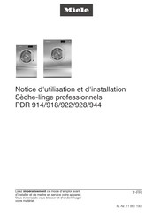 Miele PDR 914 Notice D'utilisation Et D'installation