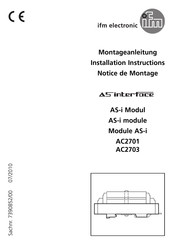 IFM Electronic AS-interface AC2703 Notice De Montage