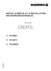 Rosieres CREATIS FE 6063 Notice D'emploi Et D'installation