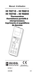 Hanna Instruments HI 98710 Manuel D'utilisation