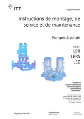 ITT LEZ Série Instructions De Montage, De Service Et De Maintenance