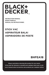 Black & Decker BHFEA18 Mode D'emploi