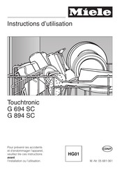 Miele Touchtronic G 894 SC Instructions D'utilisation